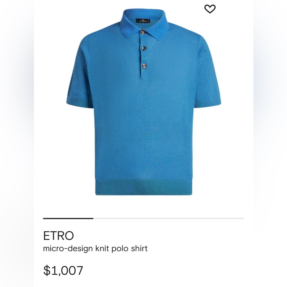 ETRO micro-design knit polo shirt